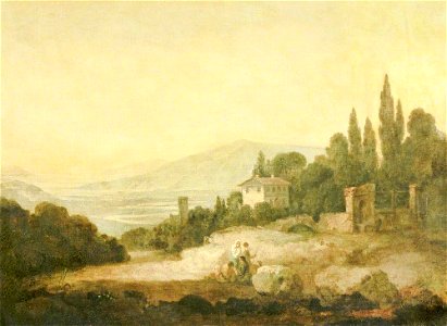 Richard Wilson (1713-1714-1782) - Italian Landscape, with a House, Gate, Tower, and Distant Hills - 1420360 - National Trust