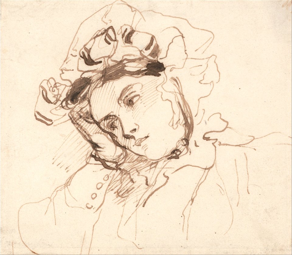 Richard Parkes Bonington - Study of a Woman with her Head on her Hand - Google Art Project