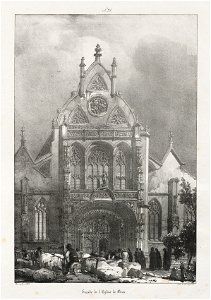 Richard Parkes Bonington (British, 1802-1828) - Voyages pittoresques et romantiques dans l'ancienne France, Franche-Comté, Façade de l'église de Brou - 1942.1007 - Cleveland Museum of Art