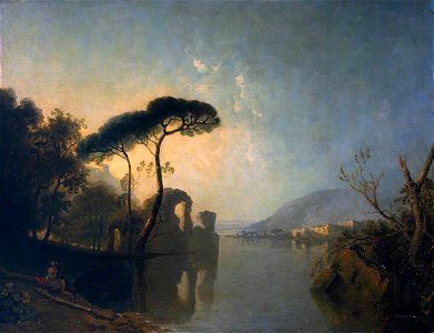 Richard Wilson (1713-1714-1782) - Lake, Ruin and Pine Trees - N06267 - National Gallery