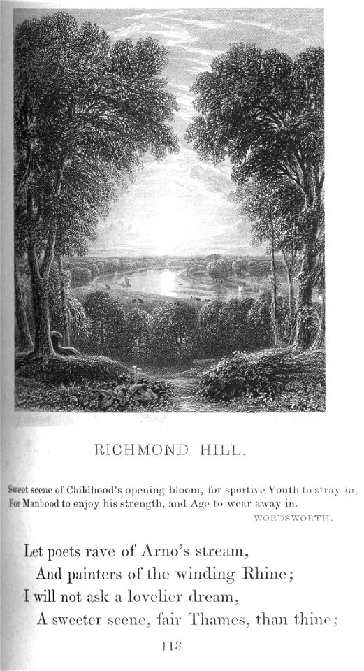 Richmond Hill engraving by William Miller after G Barrett 