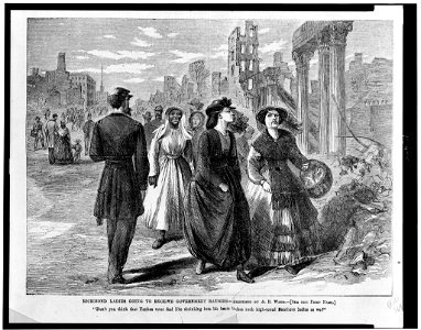 Richmond ladies going to receive government rations - sketched by A.R. Waud. LCCN96510482