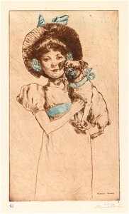 Richard Ranft (Swiss, 1862-1931) - La Fillette un Chien - 2016.237 - Cleveland Museum of Art