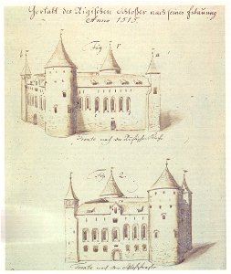 Riga castle in 1515 by Brotze