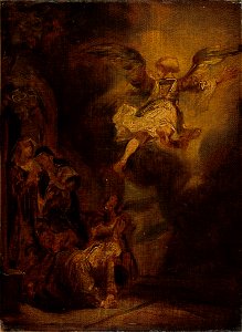 Richard Parkes Bonington - The Angel Leaving Tobias and His Family, after Rembrandt - 1943.929 - Fogg Museum