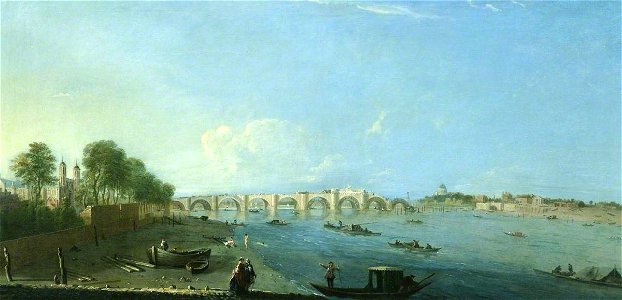 Richard Wilson (1713-1714-1782) - Westminster Bridge under Construction - T03665 - Tate