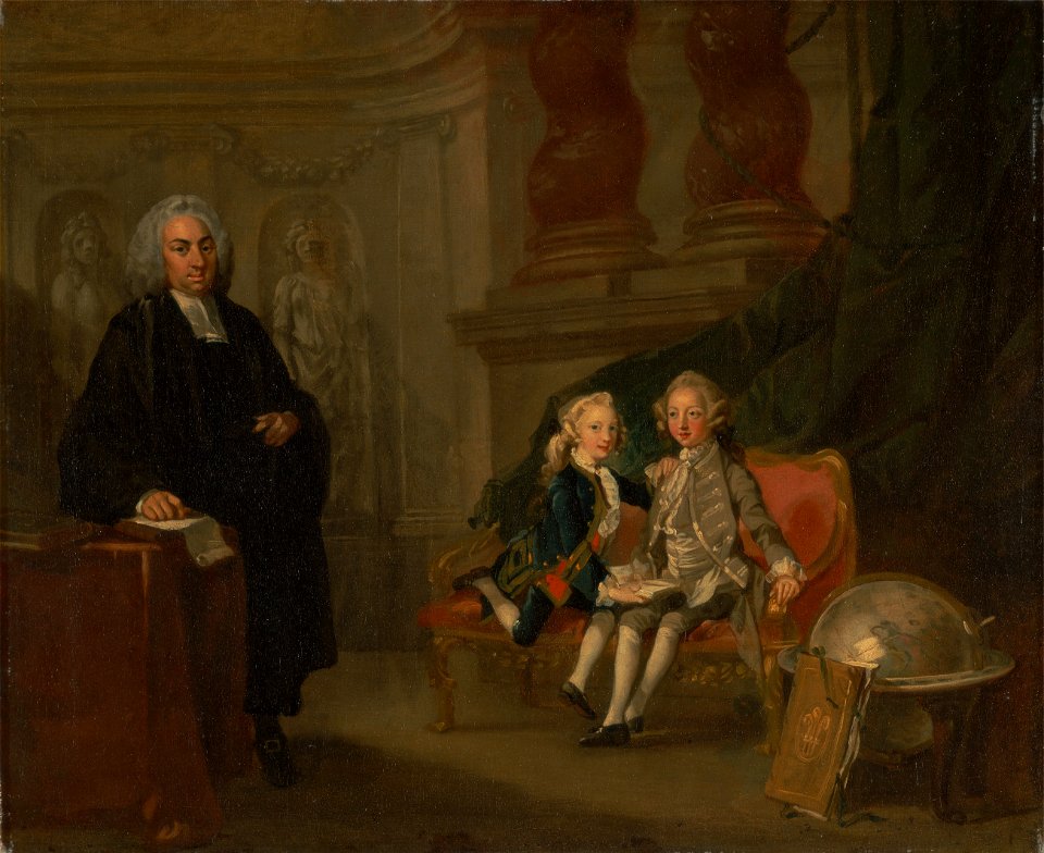 Richard Wilson - Prince George and Prince Edward Augustus, Sons of Frederick, Prince of Wales, with Their Tutor Dr. F... - Google Art Project