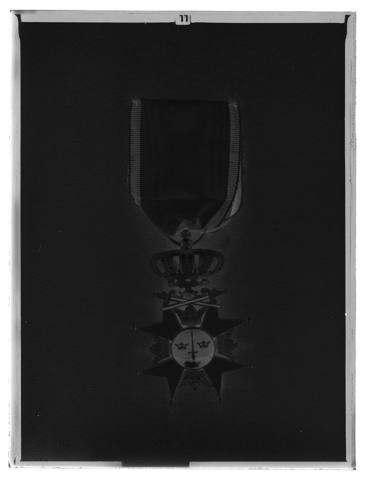 Riddarkors, 1kl, efter 1856, Svärdsorden, Sverige - Livrustkammaren - 36953-negative