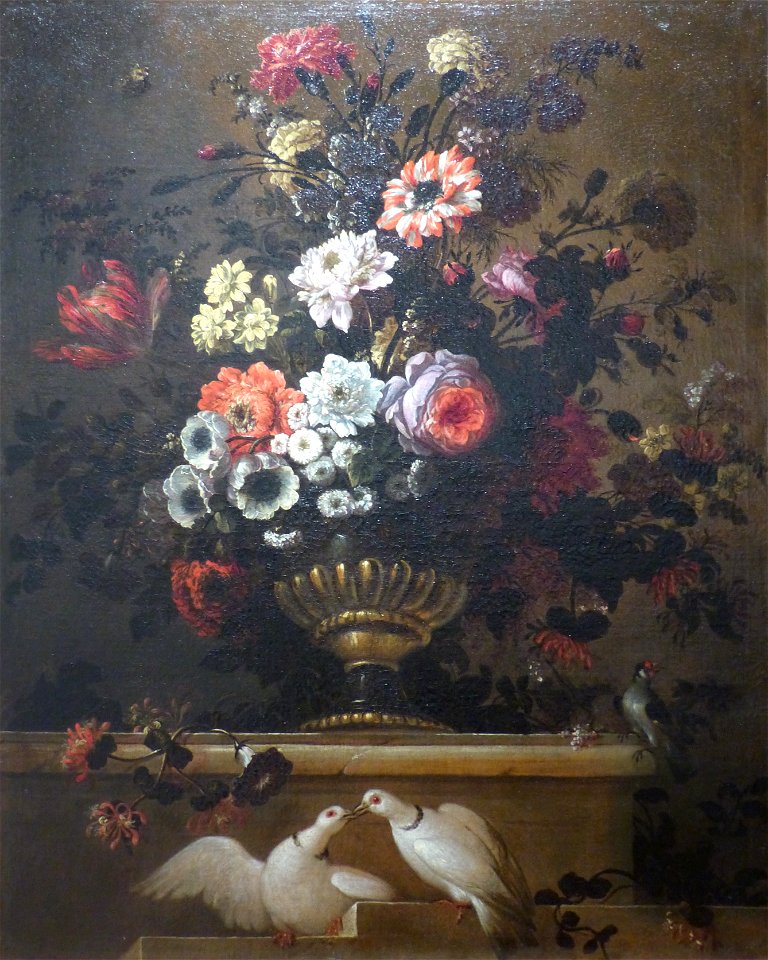 Rigaud18,Fleurs & tourterelles Monnoyer