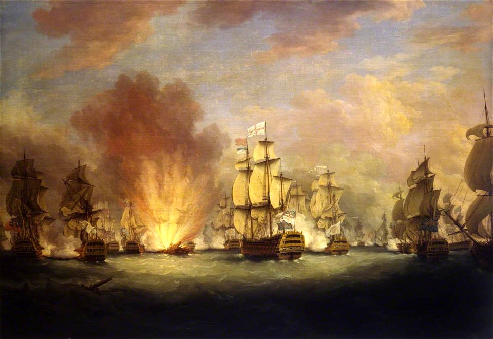 Richard Paton (1717-1791) - The Moonlight Battle off Cape St Vincent, 16 January 1780 - BHC0429 - Royal Museums Greenwich