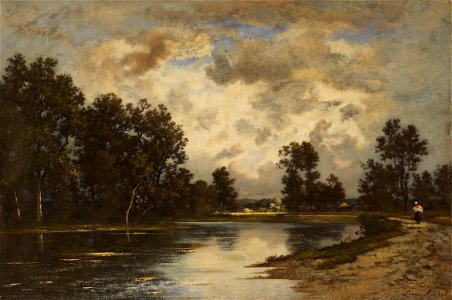 Léon Richet Weiher am Waldrand