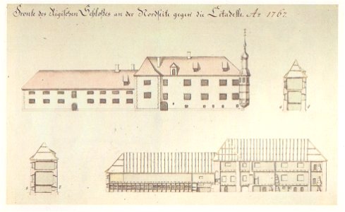 Riga castle from north in 1767 by Brotze