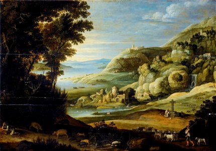 Marten Rijckaert - Landschap met figuren en dieren