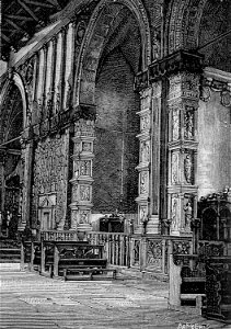 Rimini – Interno del Tempio Malatestiano (xilografia)