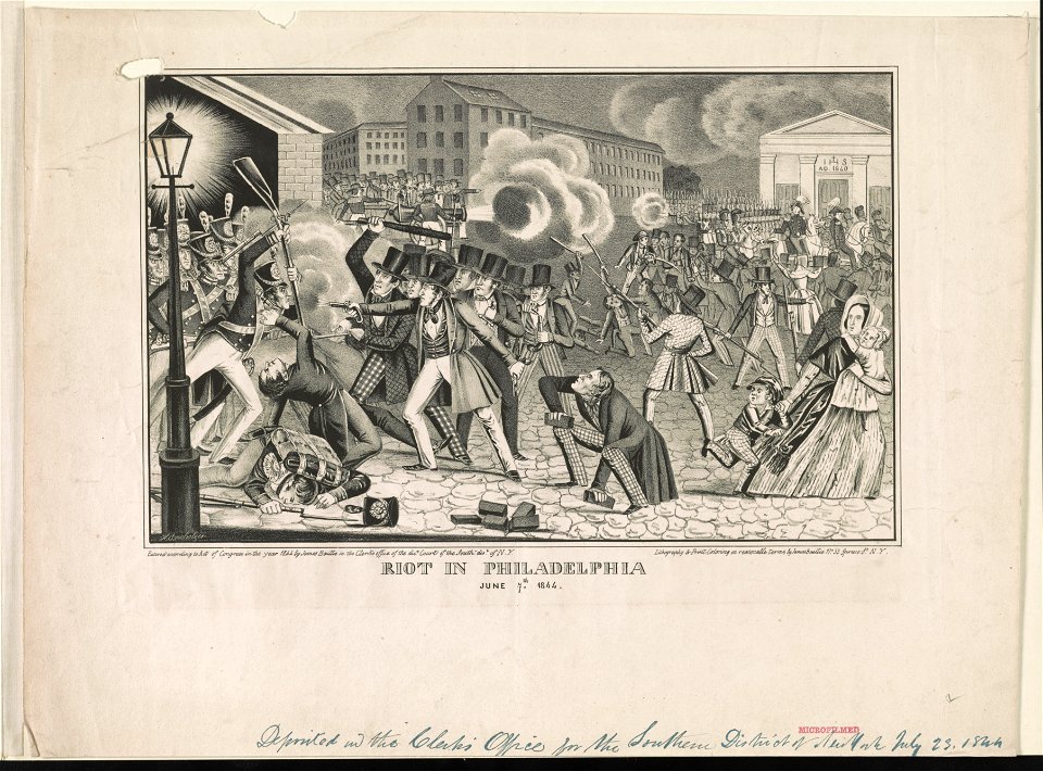 Riot in Philadelphia, June (i.e. July) 7th 1844 - H. Bucholzer. LCCN2003654121