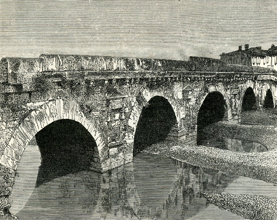 Rimini Ponte di Augusto incisione