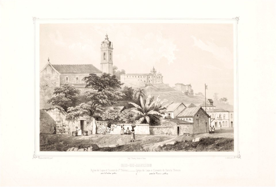 Rio-de-Janeiro Eglise de Lapa et Couvent de Ste. Thérèse près le Jardin public, da Coleção Brasiliana Iconográfica
