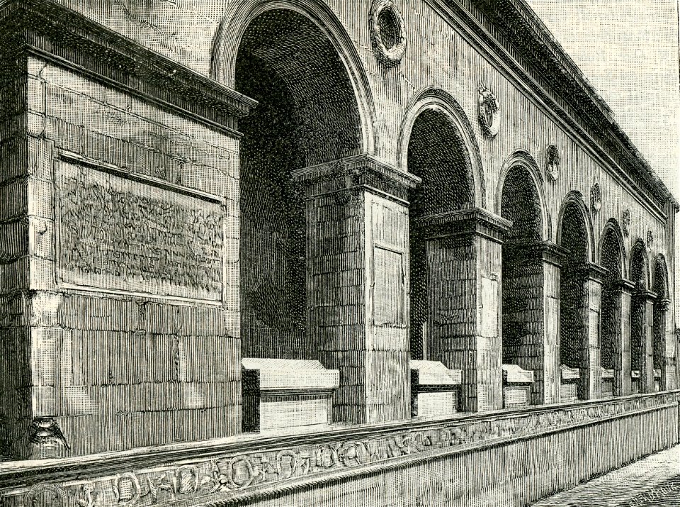Rimini Tempio Malatestiano fianco sinistro xilografia di Richard Brend'amour