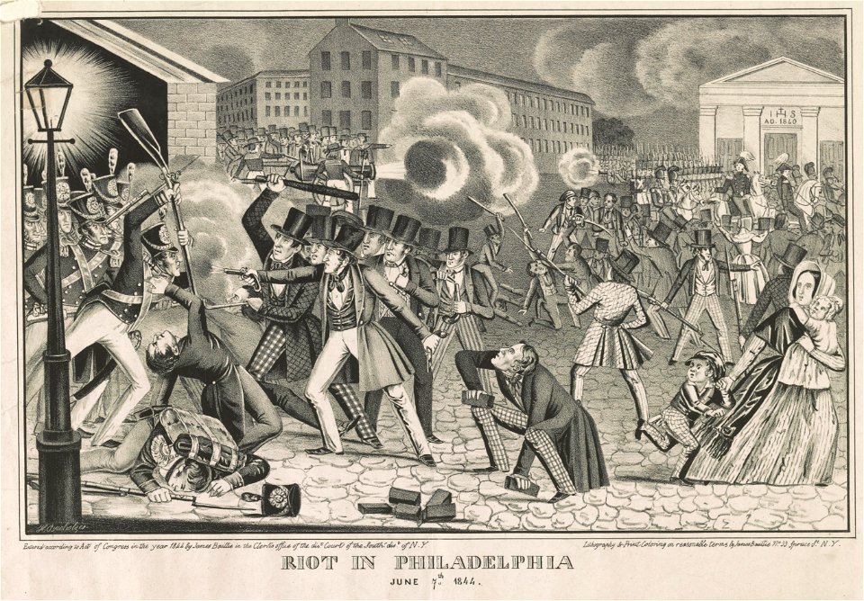 Riot in Philadelphia, June (i.e. July) 7th 1844 - H. Bucholzer. LCCN2003654121