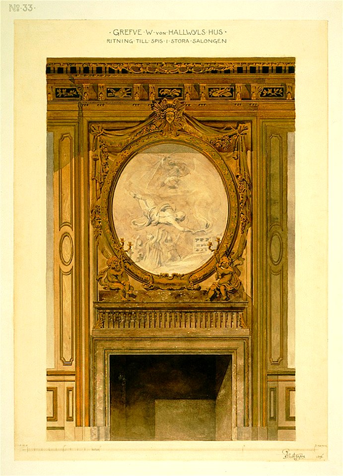 Ritning. inrednings - Hallwylska museet - 38661