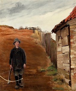 L. A. Ring - Dreng med en armbrøst ved foden af en bakke (1890)