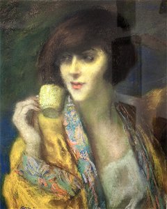 Rippl-Rónai - Woman with a Chinese cup (Zorka)