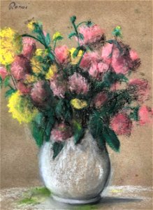 Pastel on paper still-life by József Rippl-Rónai