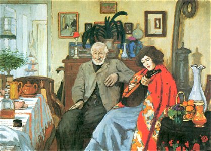 Rippl Old Man and Woman Playing on the Mandolin