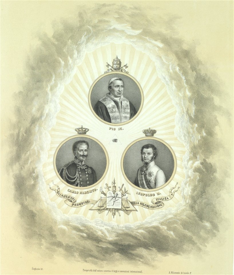 Ritratto di Pio IX, Carlo Alberto e Leopoldo II, 1847 - Accademia delle Scienze di Torino - Ritratti 0131 B