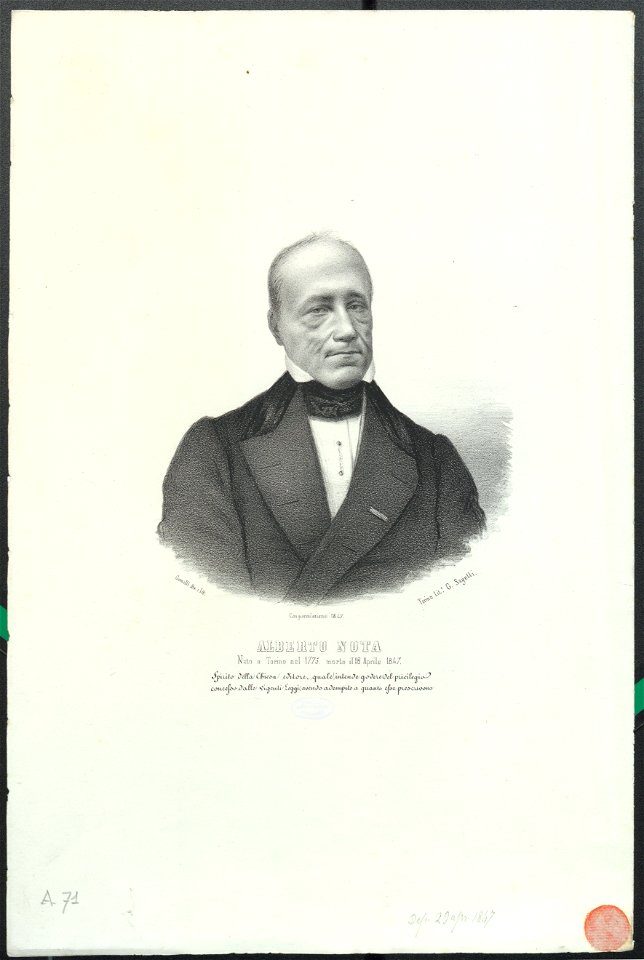Ritratto di Alberto Nota, 1847 - Accademia delle Scienze di Torino - Ritratti 0085