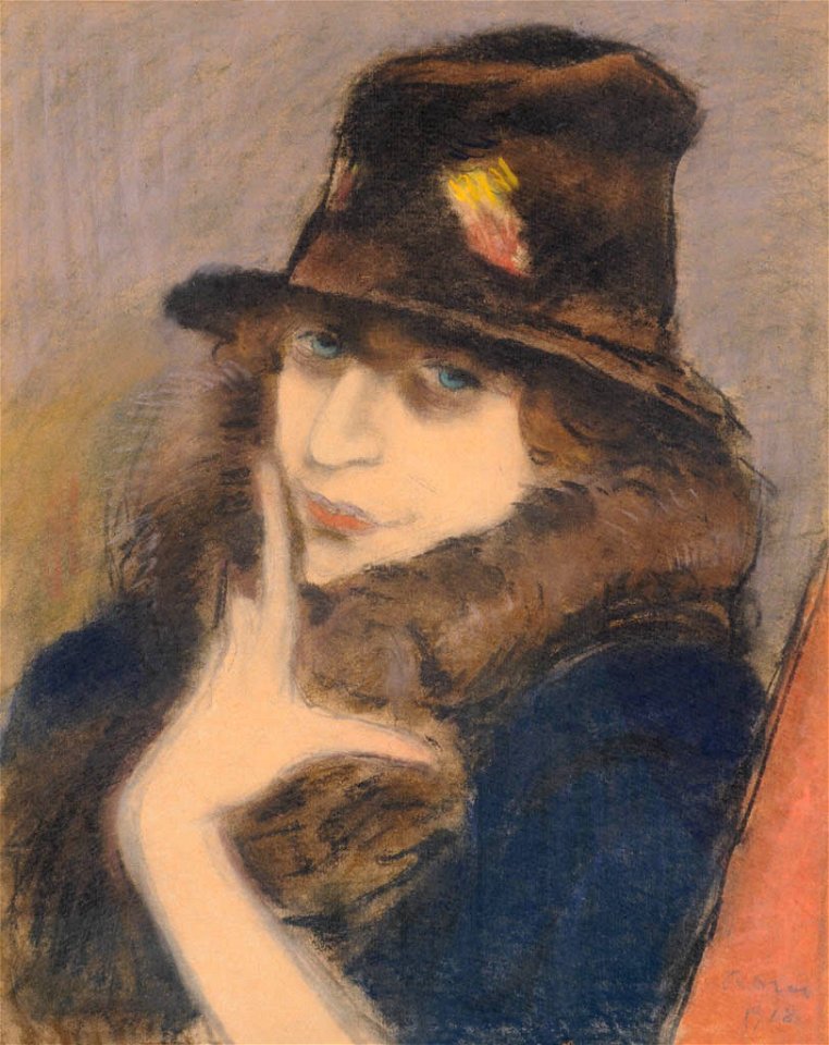 Rippl Woman in Black Hat 1918