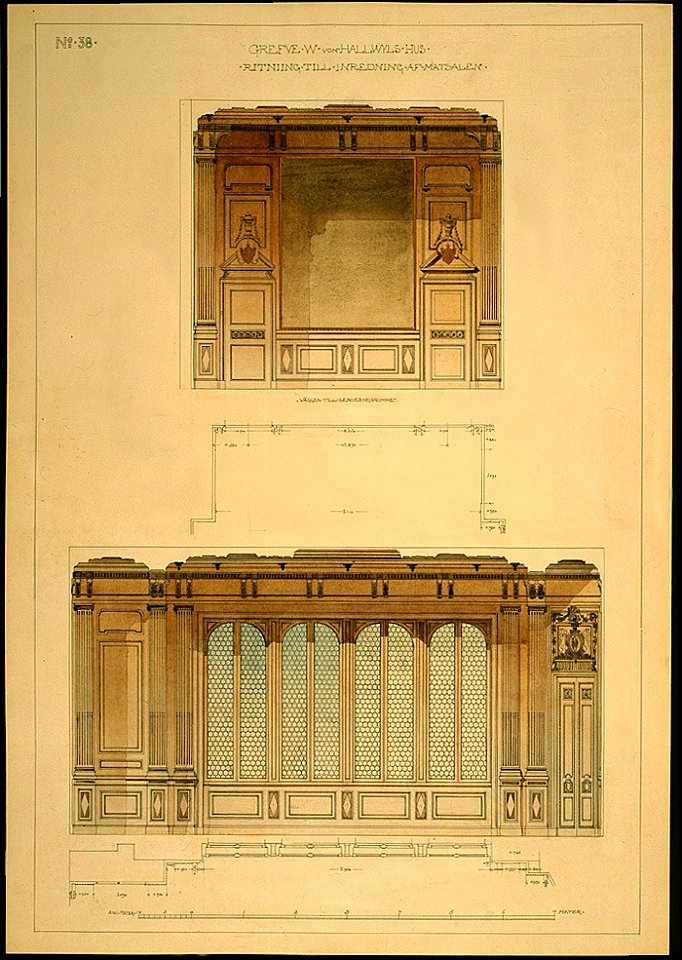 Ritning. Inrednings - Hallwylska Museet - 38662 | Creazilla