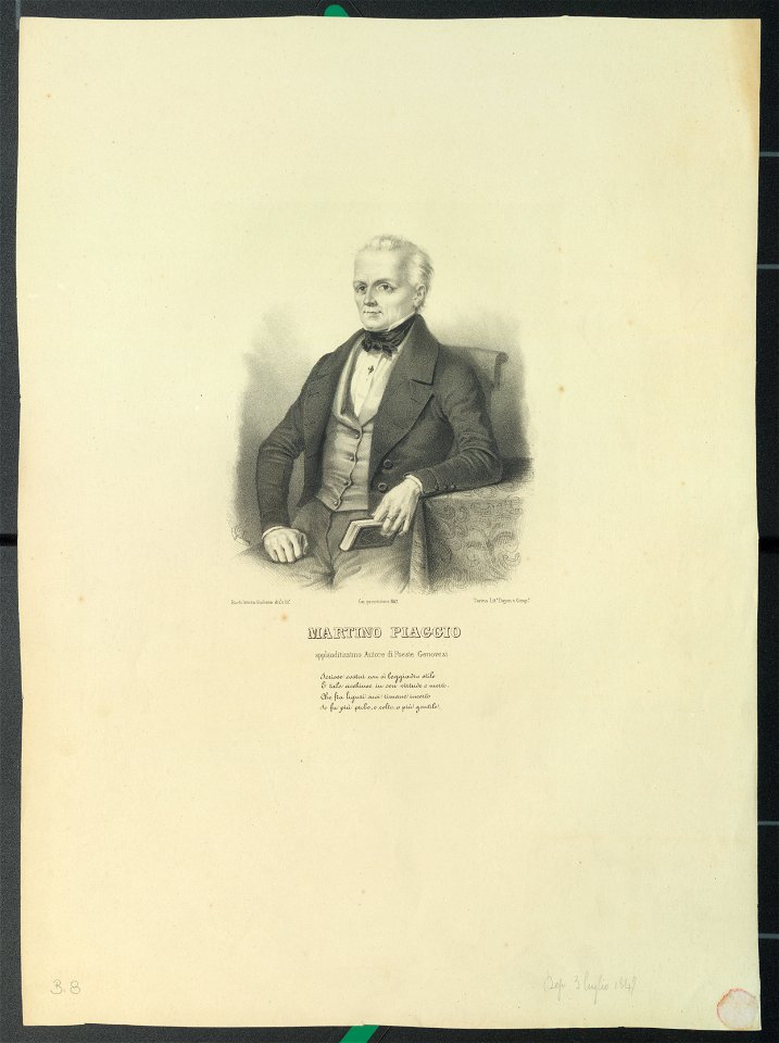 Ritratto di Martino Piaggio, 1847 - Accademia delle Scienze di Torino - Ritratti 0121