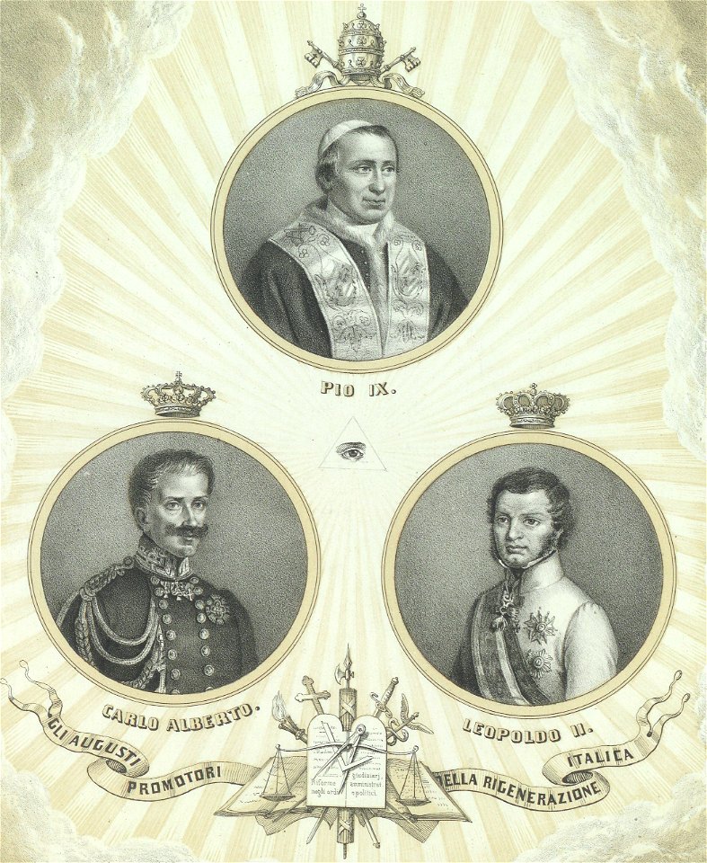 Ritratto di Pio IX, Carlo Alberto e Leopoldo II, 1847 - Accademia delle Scienze di Torino - Ritratti 0131 C