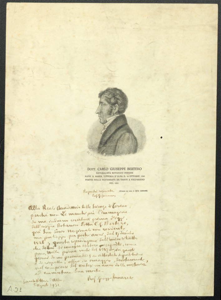 Ritratto di Carlo Giuseppe Bertero, 1827 - Accademia delle Scienze di Torino - Ritratti 0025