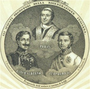 Ritratto di Pio IX, Carlo Alberto e Leopoldo II , 1847 - Accademia delle Scienze di Torino - Ritratti 0132 C
