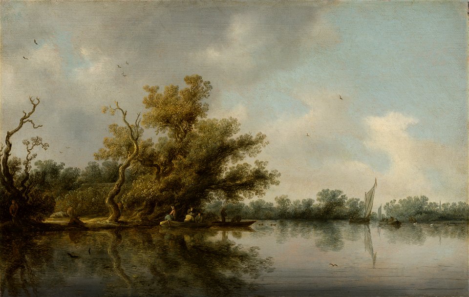 Riverbank with Old Trees by Salomon van Ruysdael Mauritshuis 941