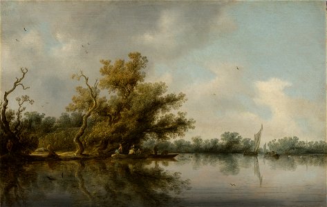 Riverbank with Old Trees by Salomon van Ruysdael Mauritshuis 941