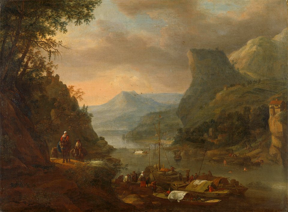 Riviergezicht in een bergachtige streek Rijksmuseum SK-C-218