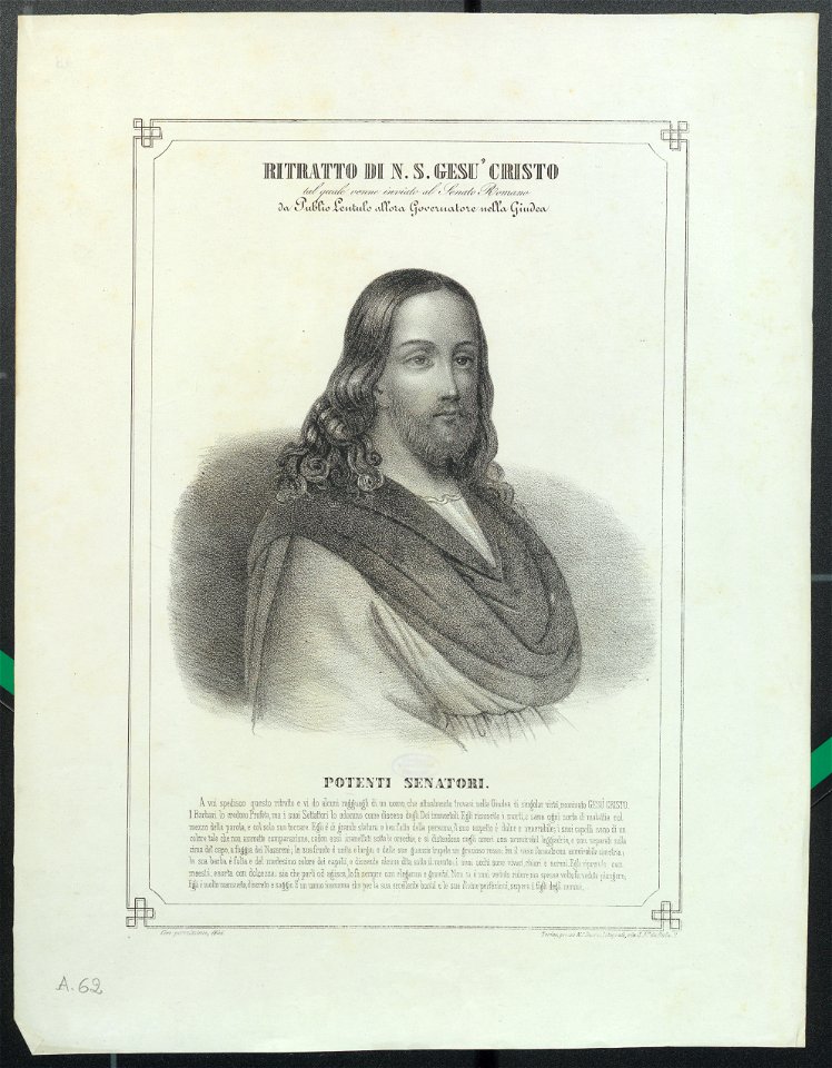Ritratto di Nostro Signore, Gesù Cristo, 1846 - Accademia delle Scienze di Torino - Ritratti 0066