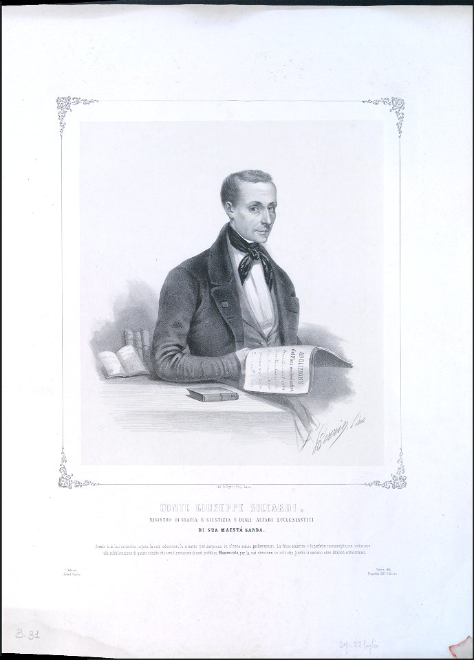 Ritratto di Giuseppe Siccardi, 1850 - Accademia delle Scienze di Torino - Ritratti 0145