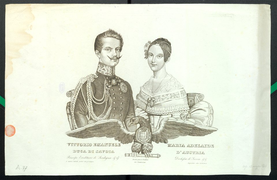 Ritratto di Vittorio Emanuele duca di Savoia e Maria Adelaide d’Austria, 1843 - Accademia delle Scienze di Torino - Ritratti 0091