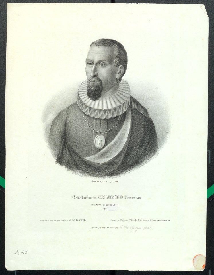 Ritratto di Cristoforo Colombo, 1846 - Accademia delle Scienze di Torino - Ritratti 0064