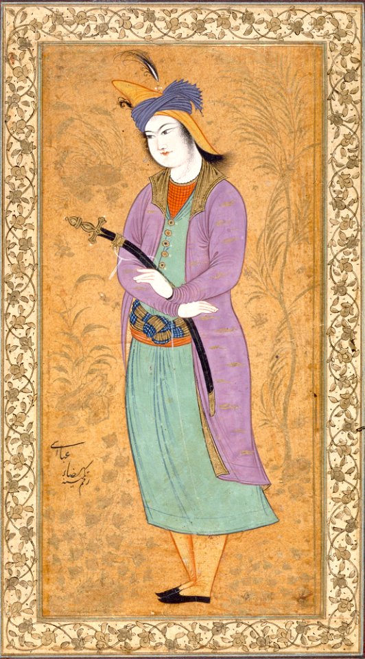Riza-i Abbasi Young Man with a Sword - Detroit Institute of Arts