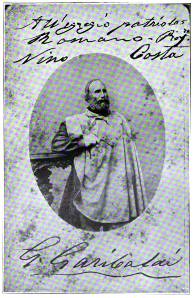 Ritratto e autografo di Garibaldi con dedica