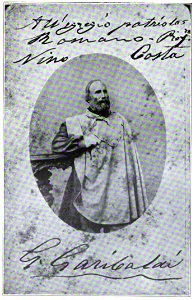 Ritratto e autografo di Garibaldi con dedica