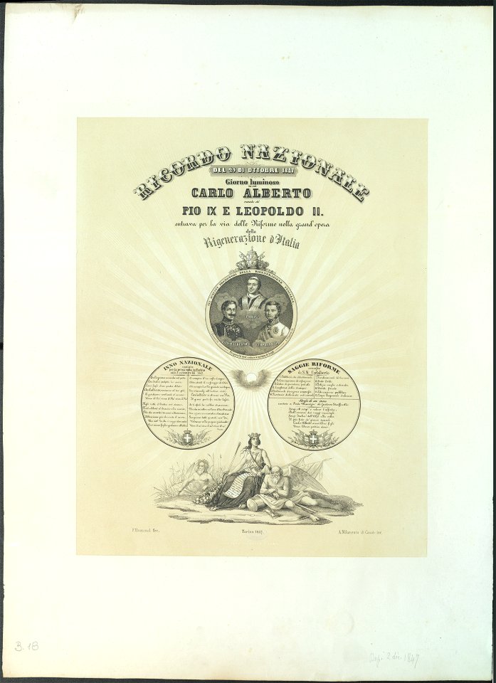 Ritratto di Pio IX, Carlo Alberto e Leopoldo II , 1847 - Accademia delle Scienze di Torino - Ritratti 0132