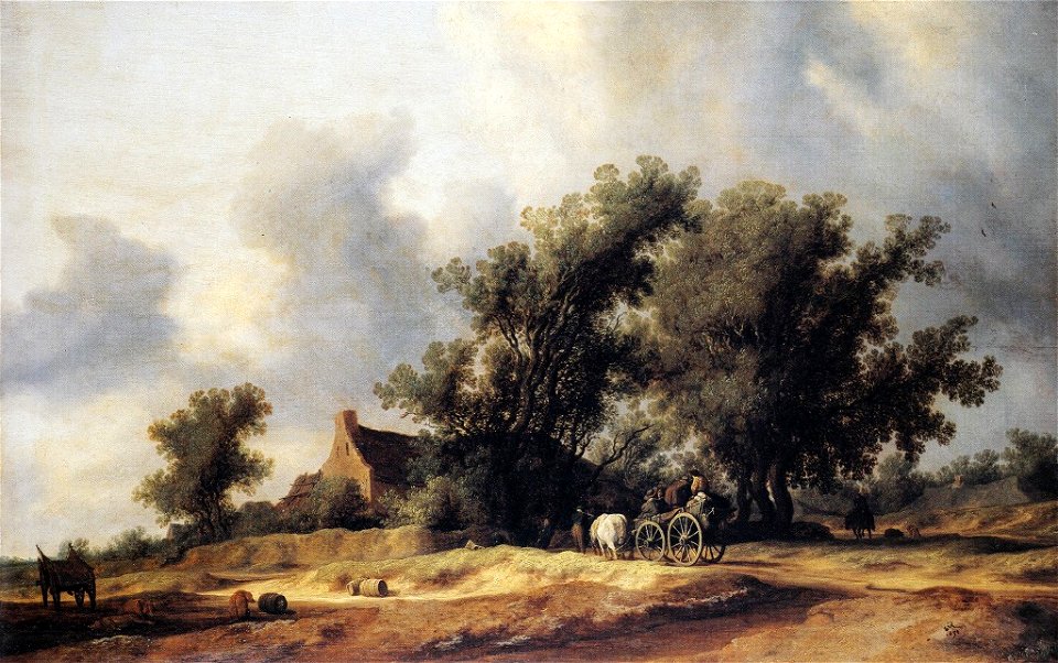 Road in the Dunes with a Passenger Coach (1631) Salomon van Ruisdael