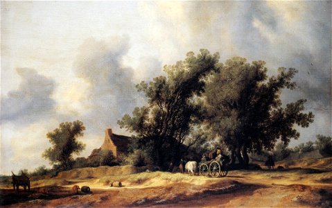 Road in the Dunes with a Passenger Coach (1631) Salomon van Ruisdael