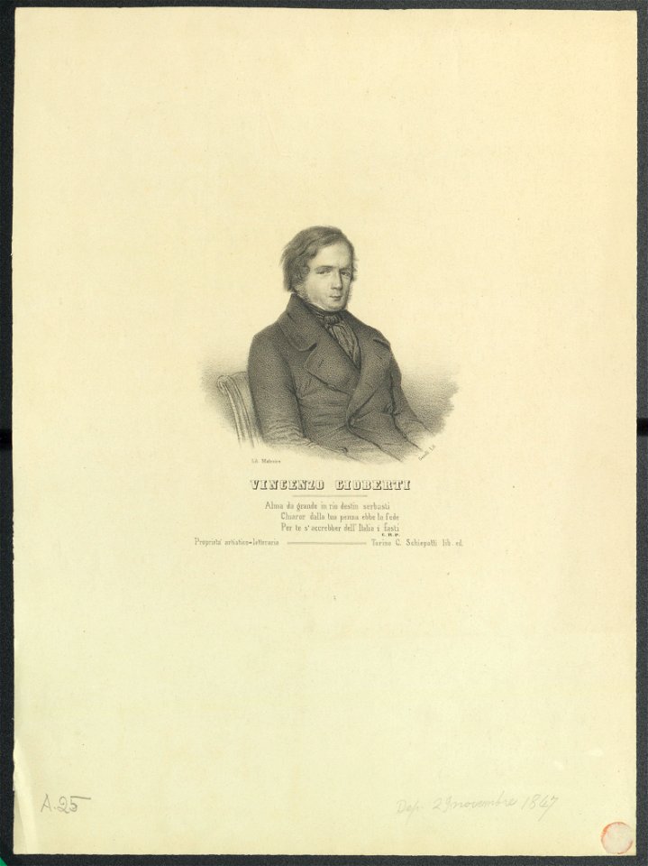 Ritratto di Vincenzo Gioberti, 1847 - Accademia delle Scienze di Torino - Ritratti 0029